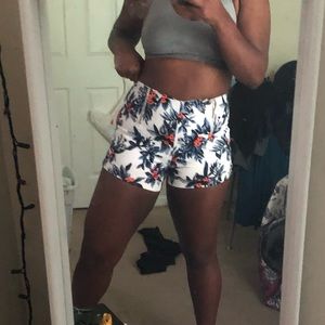 Floral high waisted shorts